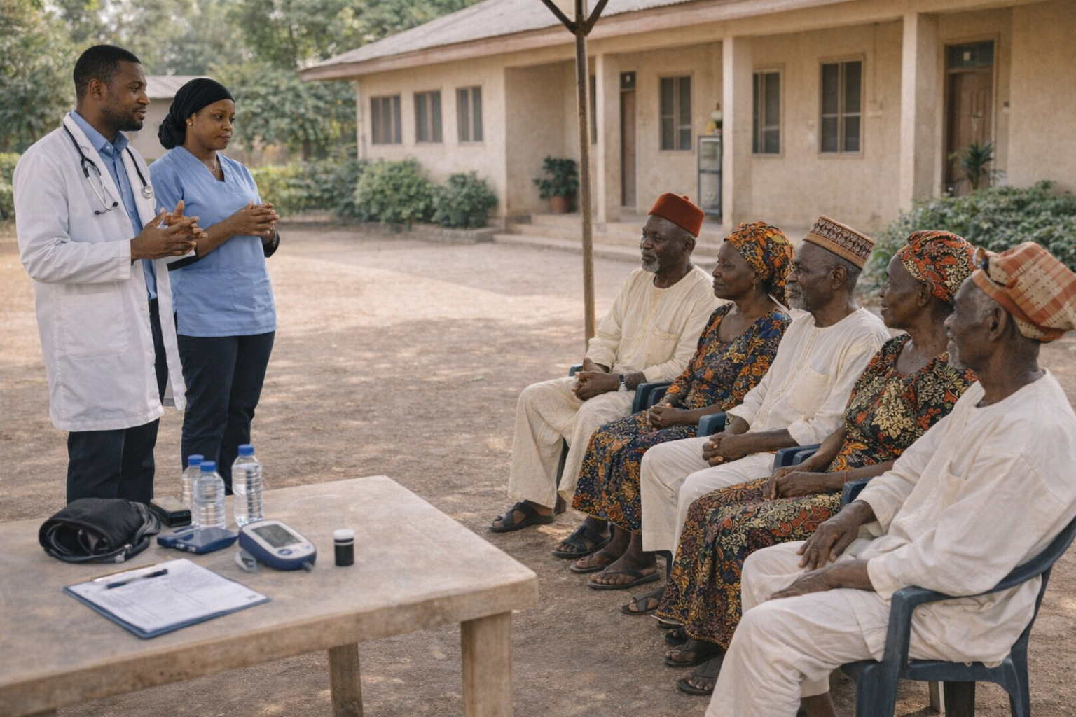 Hospital health education session with older adults in an Igbo community